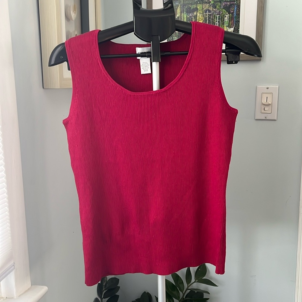 Chico's Silk Blend Tank Red Womens size S